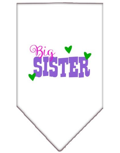 Big Sister Screen Print Bandana White Large