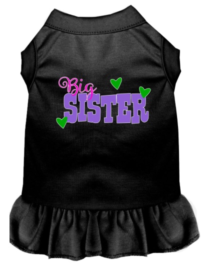 Big Sister Screen Print Dog Dress Black 4X