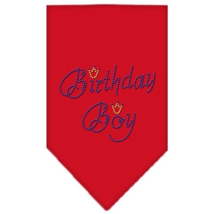 Birthday Boy Rhinestone Bandana Red Large