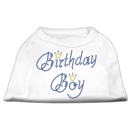 Birthday Boy Rhinestone Shirts White L