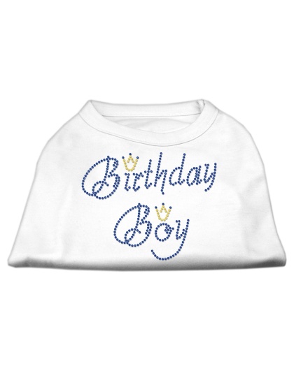 Birthday Boy Rhinestone Shirts White L