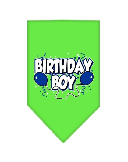 Birthday Boy Screen Print Bandana Lime Green Large