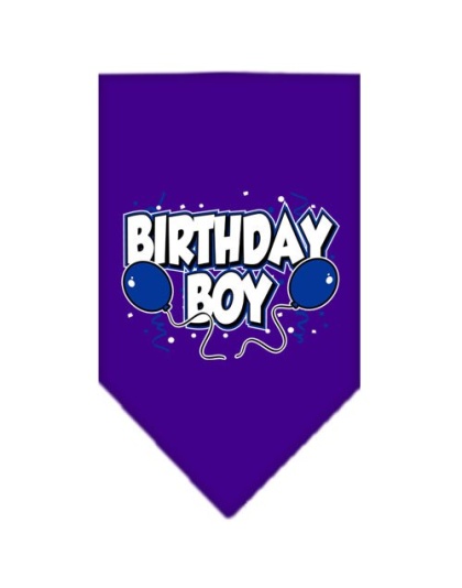 Birthday Boy Screen Print Bandana Purple Large