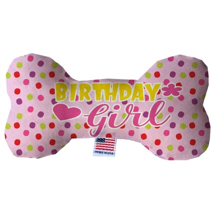 Birthday Girl 10 inch Fluffy Bone Dog Toy