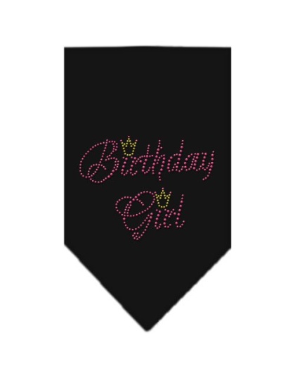 Birthday Girl Rhinestone Bandana Black Large