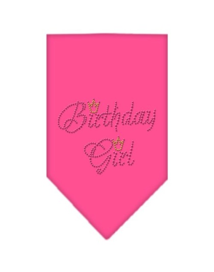 Birthday Girl Rhinestone Bandana Bright Pink Large