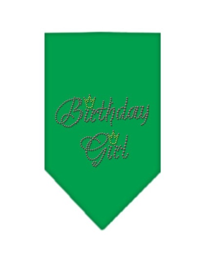 Birthday Girl Rhinestone Bandana Emerald Green Large