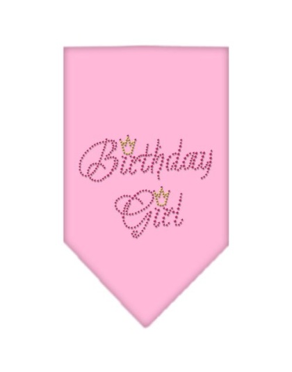 Birthday Girl Rhinestone Bandana Light Pink Large