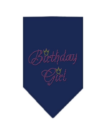 Birthday Girl Rhinestone Bandana Navy Blue large