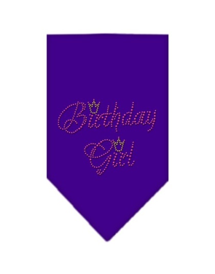 Birthday Girl Rhinestone Bandana Purple Large