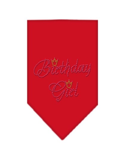 Birthday Girl Rhinestone Bandana Red Large