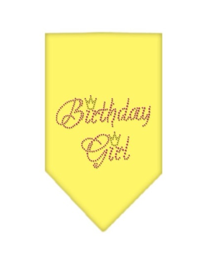 Birthday Girl Rhinestone Bandana Yellow Large