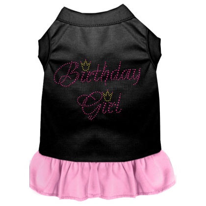 Birthday Girl Rhinestone Dresses Black with Light Pink Lg