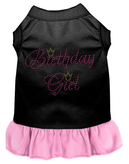 Birthday Girl Rhinestone Dresses Black with Light Pink Lg