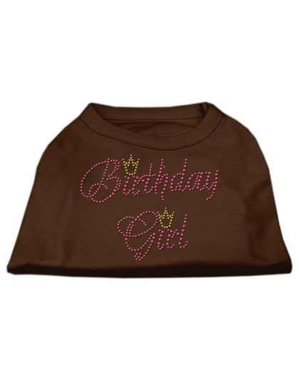 Birthday Girl Rhinestone Shirt Brown Lg