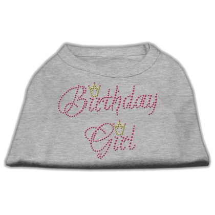 Birthday Girl Rhinestone Shirt Grey L