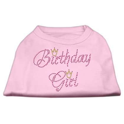 Birthday Girl Rhinestone Shirt Light Pink L