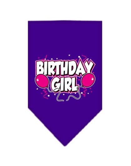 Birthday Girl Screen Print Bandana Purple Large