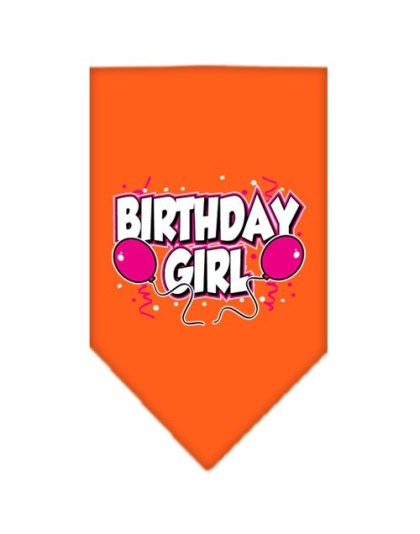 Birthday girl Screen Print Bandana Orange Large