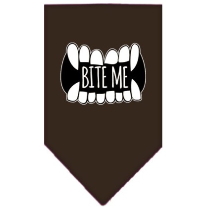 Bite Me Screen Print Bandana Brown Large