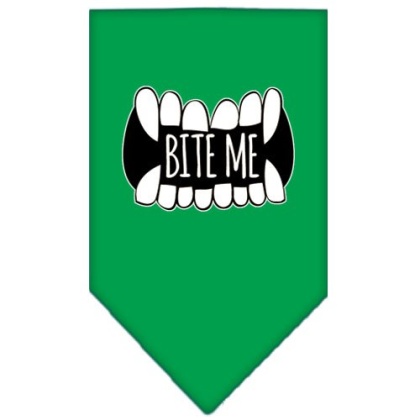 Bite Me Screen Print Bandana Emerald Green Large