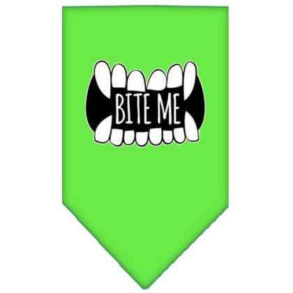 Bite Me Screen Print Bandana Lime Green Large