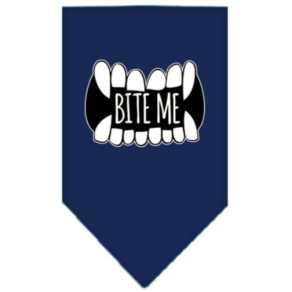 Bite Me Screen Print Bandana Navy Blue large