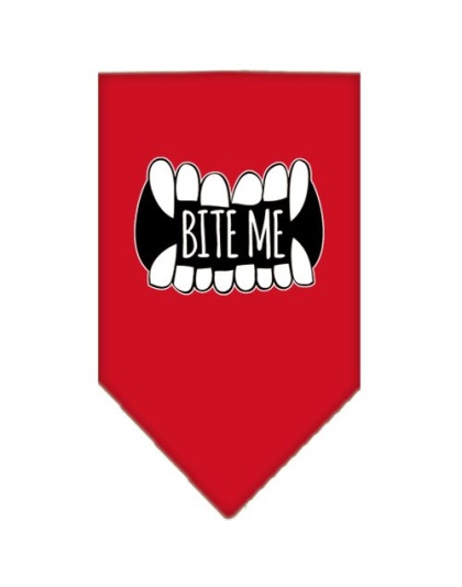 Bite Me Screen Print Bandana Red Large