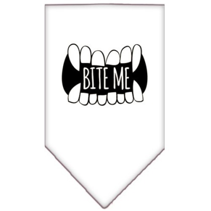 Bite Me Screen Print Bandana White Large