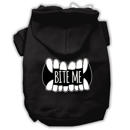 Bite Me Screenprint Dog Hoodie Black L