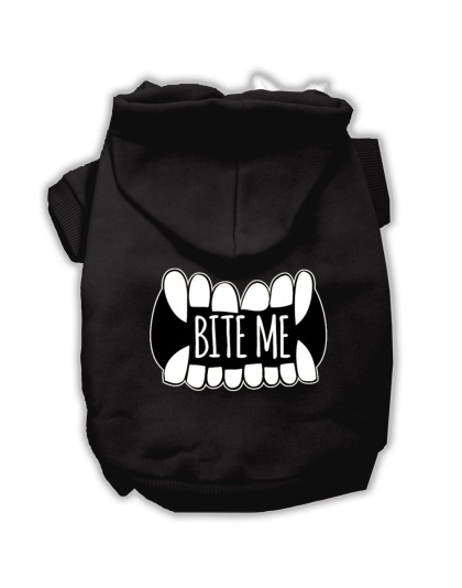 Bite Me Screenprint Dog Hoodie Black L