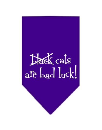 Black Cats are Bad Luck Screen Print Bandana Purple Large