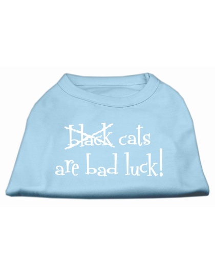 Black Cats are Bad Luck Screen Print Shirt Baby Blue L