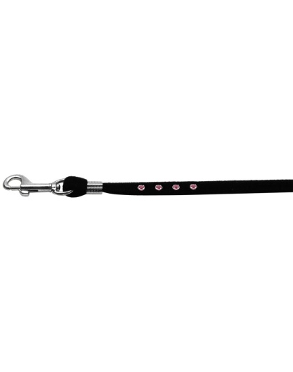 Black Velvet Leash Silver Hardware Rose Stones