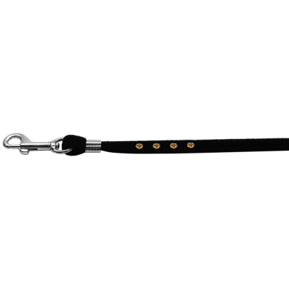 Black Velvet Leash Silver Hardware Topaz Stones