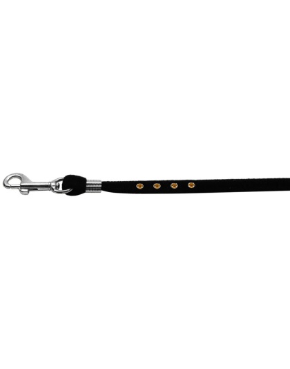 Black Velvet Leash Silver Hardware Topaz Stones