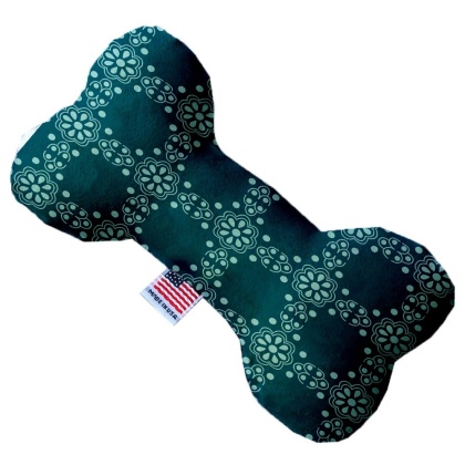 Blue Flowers 10 inch Canvas Bone Dog Toy