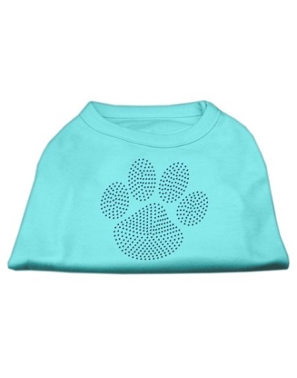 Blue Paw Rhinestud Shirt Aqua L