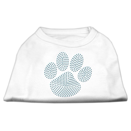 Blue Paw Rhinestud Shirt White L