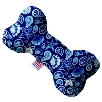 Blue Seashells 10 Inch Canvas Bone Dog Toy