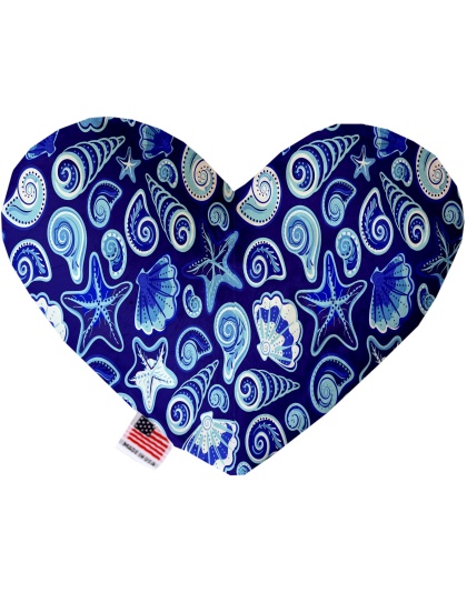 Blue Seashells 6 Inch Canvas Heart Dog Toy