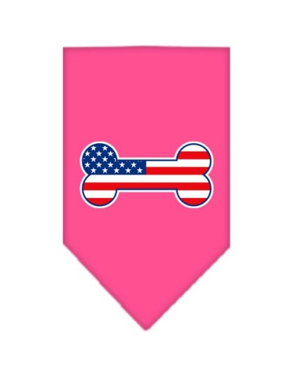 Bone Flag American Screen Print Bandana Bright Pink Large