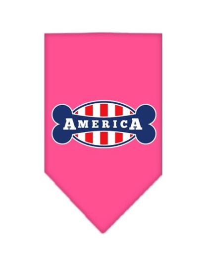 Bonely in America Screen Print Bandana Bright Pink Large