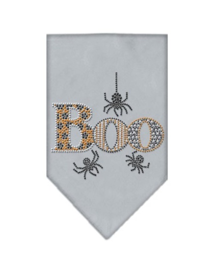 Boo Rhinestone Bandana Grey Large