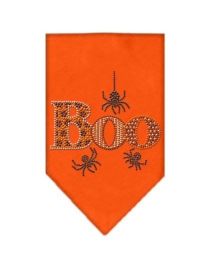 Boo Rhinestone Bandana Orange Large