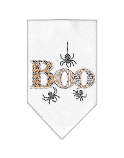 Boo Rhinestone Bandana White Large