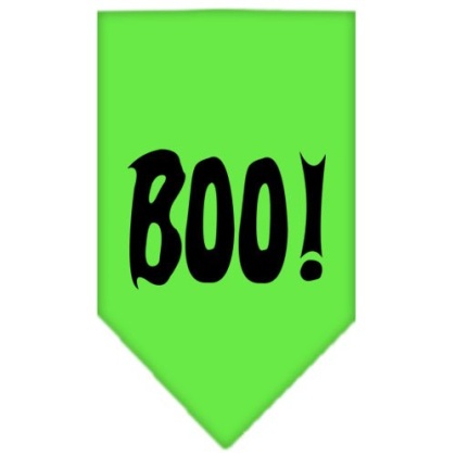 Boo! Screen Print Bandana Lime Green Large