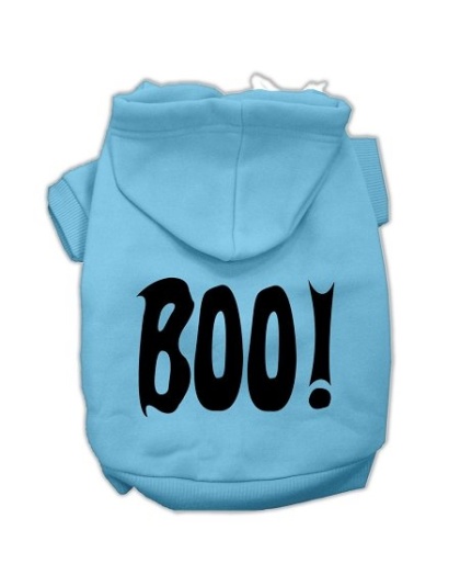 BOO! Screen Print Pet Hoodies Baby Blue Size Lg