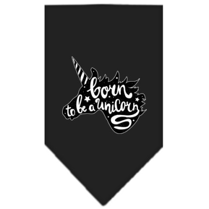 Born to be a Unicorn Screen Print Bandana Black Large