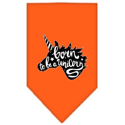 Born to be a Unicorn Screen Print Bandana Orange Large